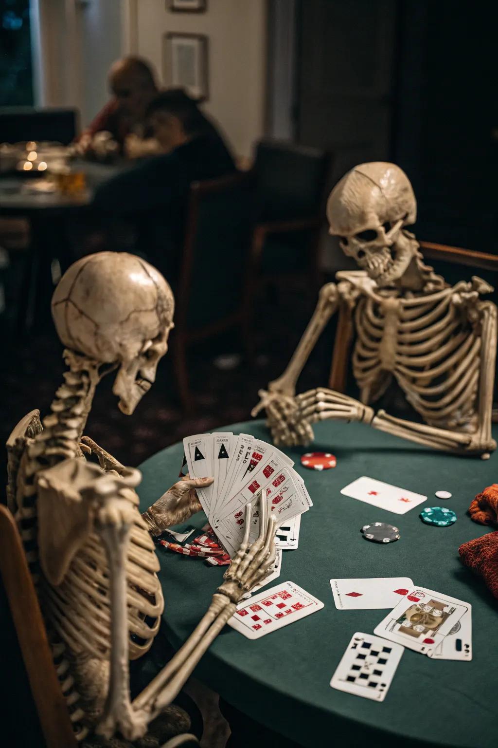 Skeletons Enjoy a Game of Poker