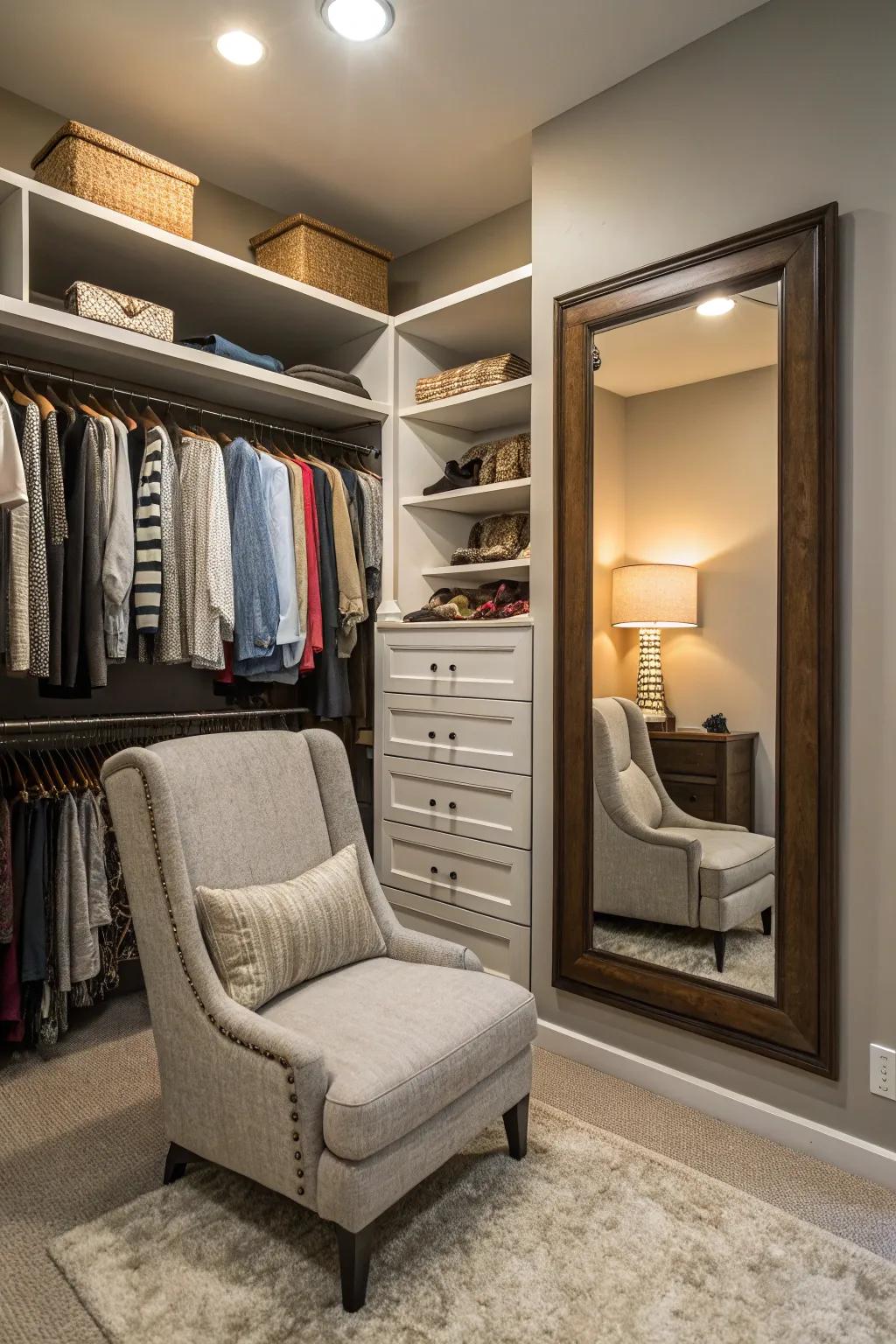 A dedicated dressing zone adds luxury and functionality.