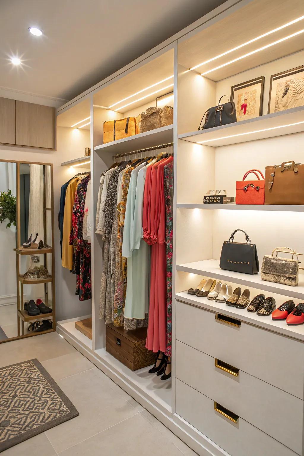 Create a boutique vibe by displaying your favorite pieces.