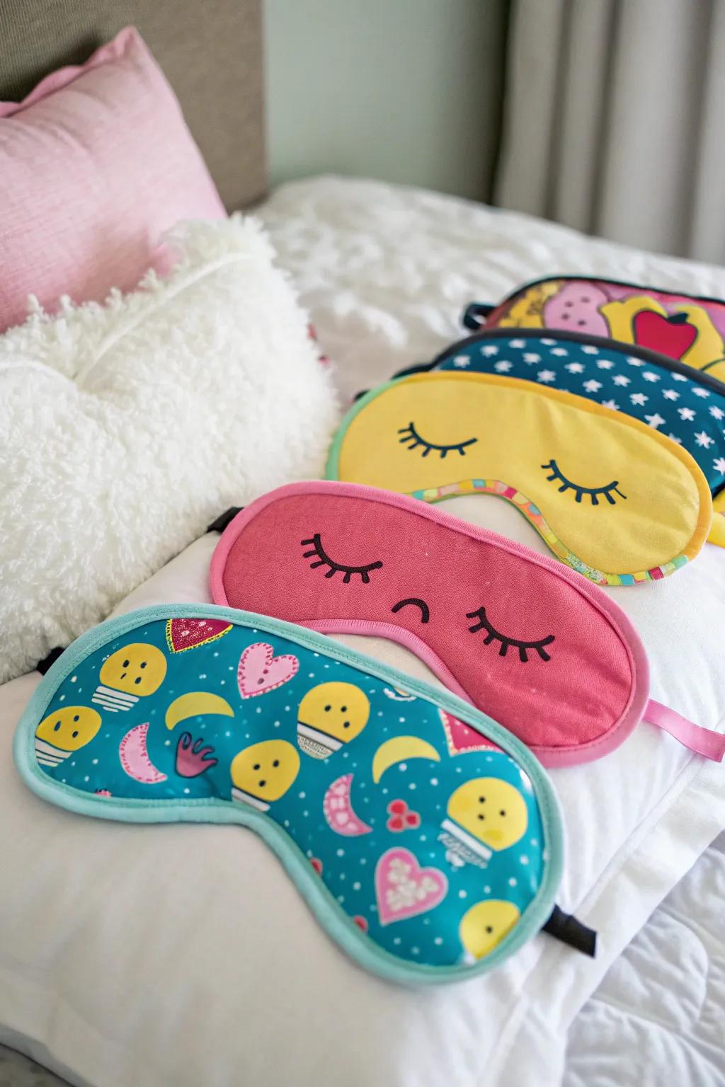 Sleep masks that promise a peaceful night's rest.