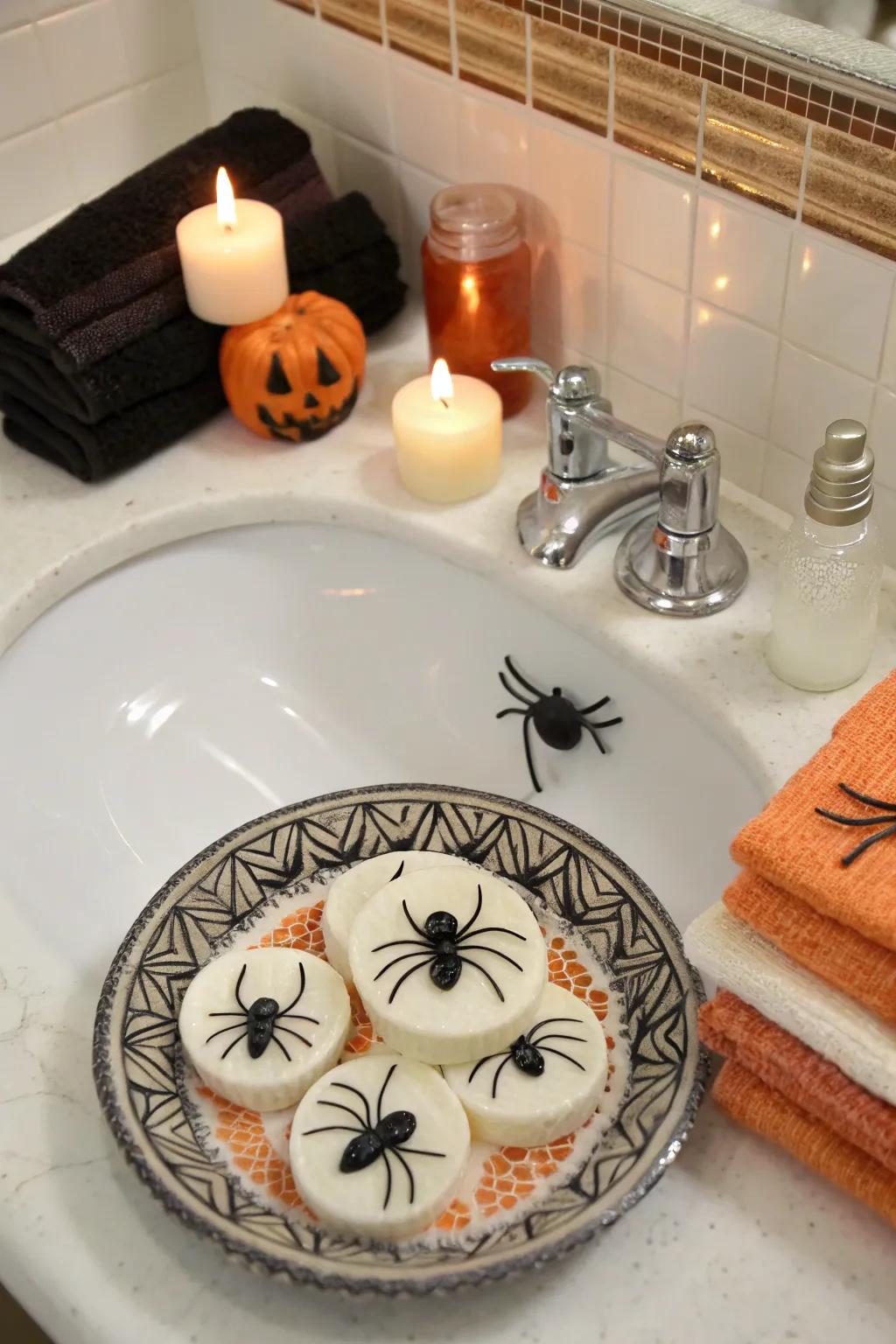 Creepy spider soap adds a fun twist to Halloween hygiene.