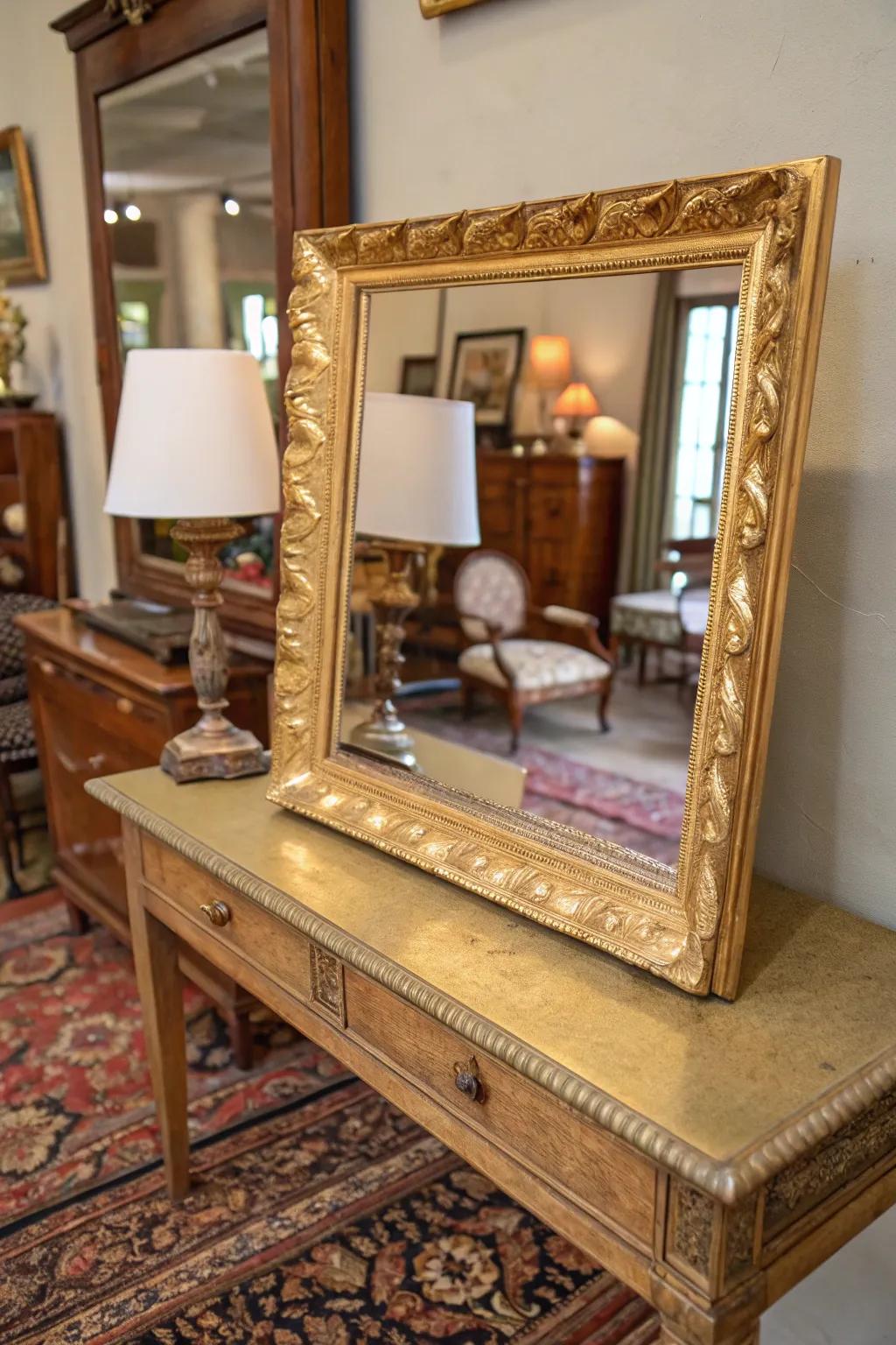 Add a touch of elegance with a gold leaf frame.