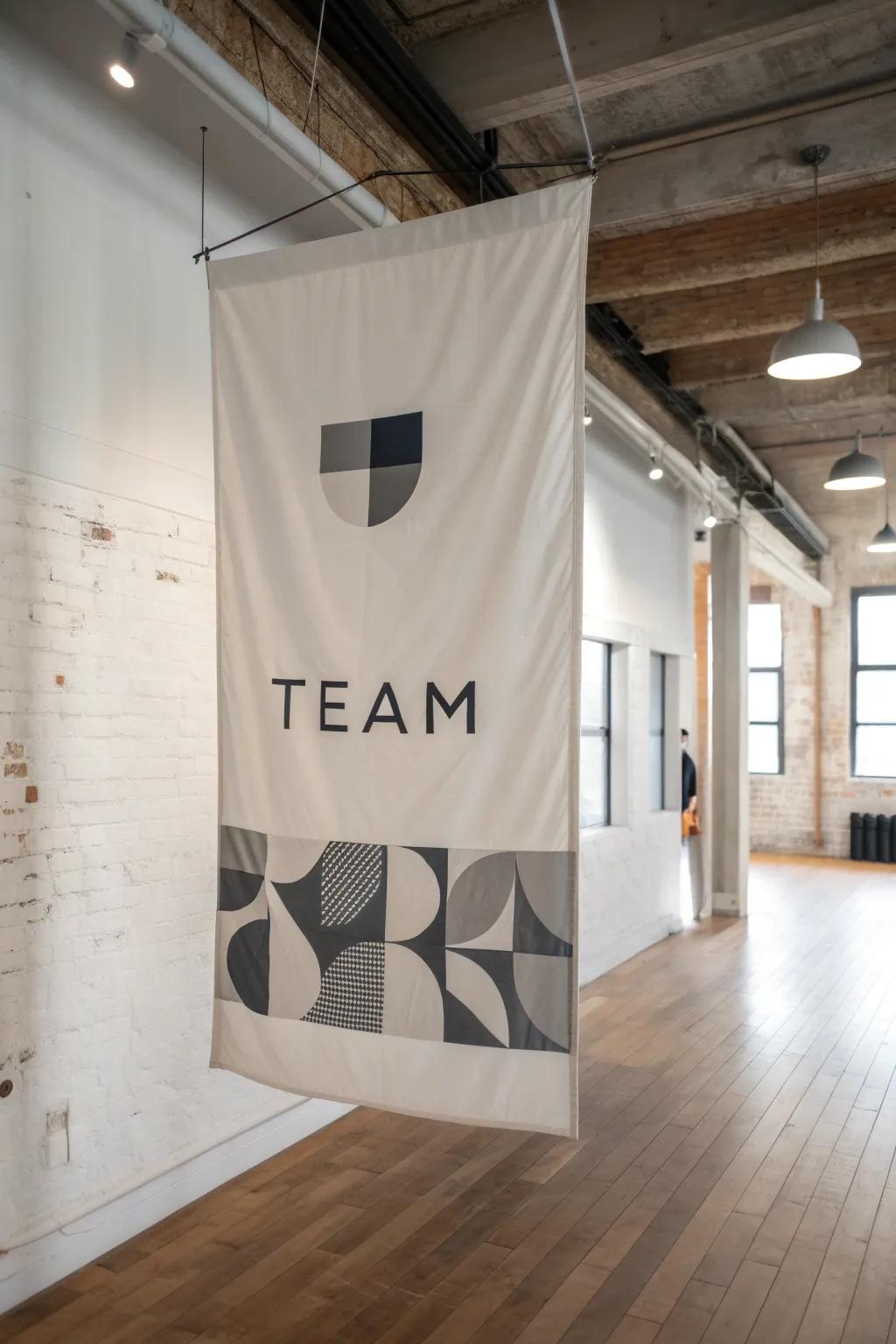 Opt for simplicity with a minimalist team flag design.