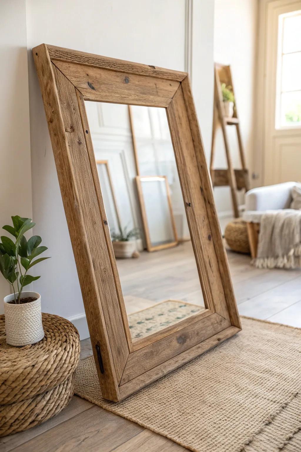 Embrace the beauty of sustainability with a tufting frame crafted from recycled wood – where rustic charm meets minimalist elegance.