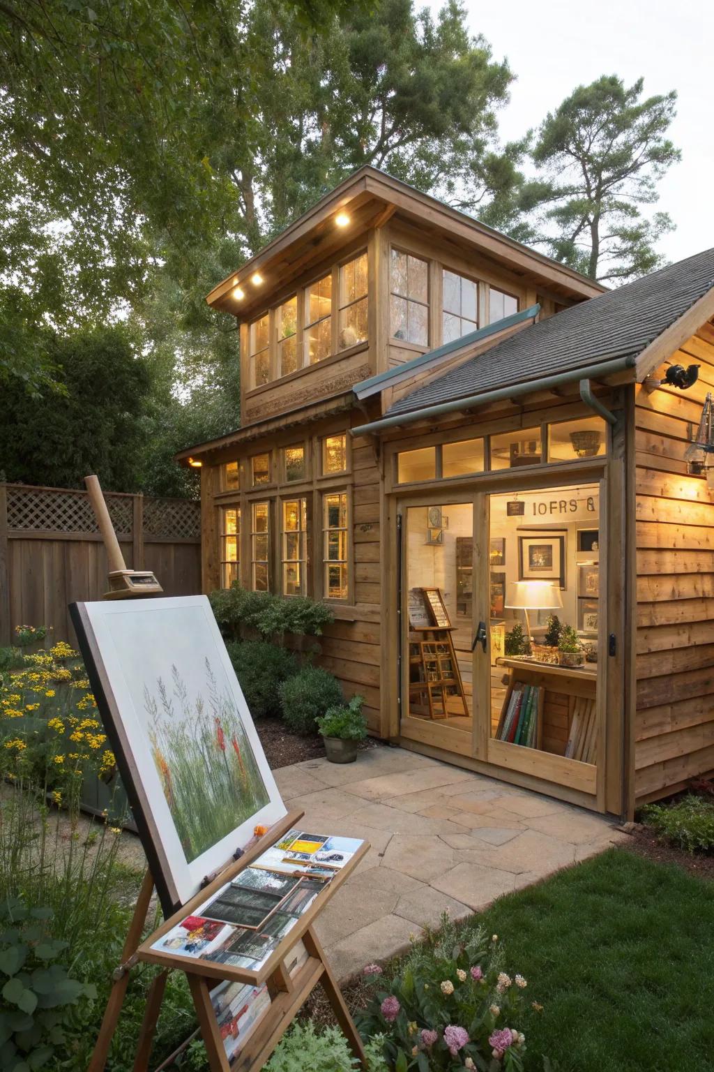 Elevate your creativity: Transform your shed into a masterpiece art studio.