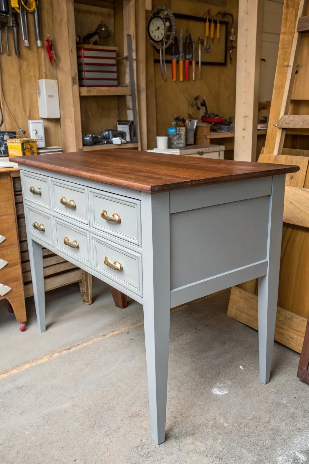 DIY charm with a mix of chalk paint and wood stain.