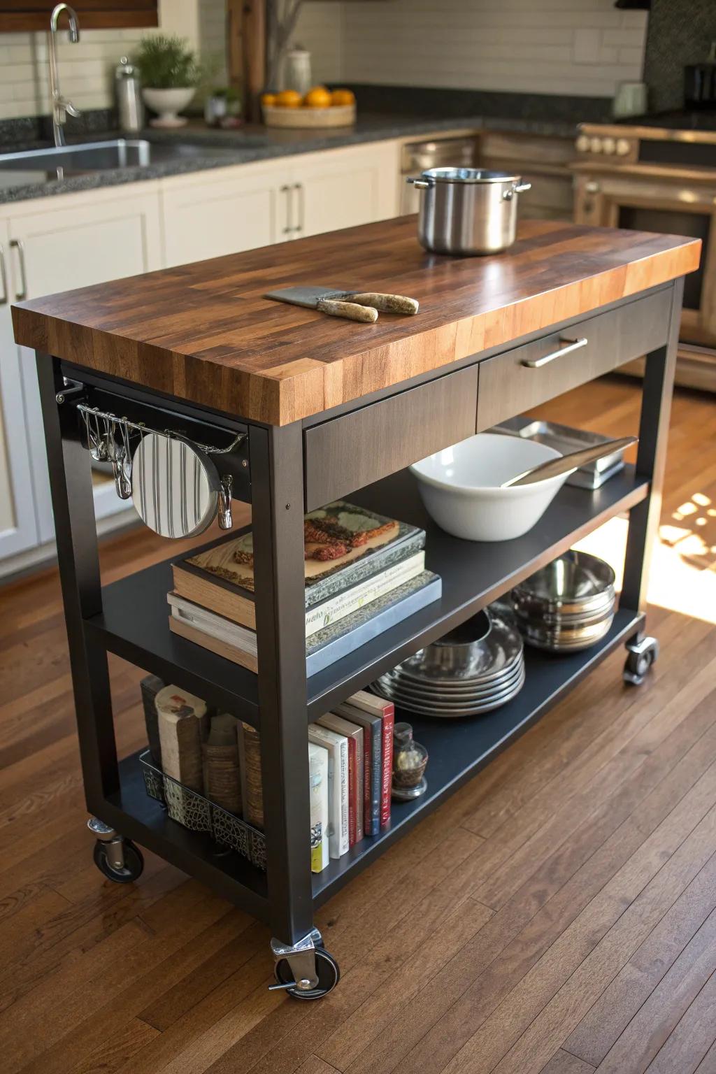 Transform your space: From TV stand to mobile kitchen island, where style meets function.