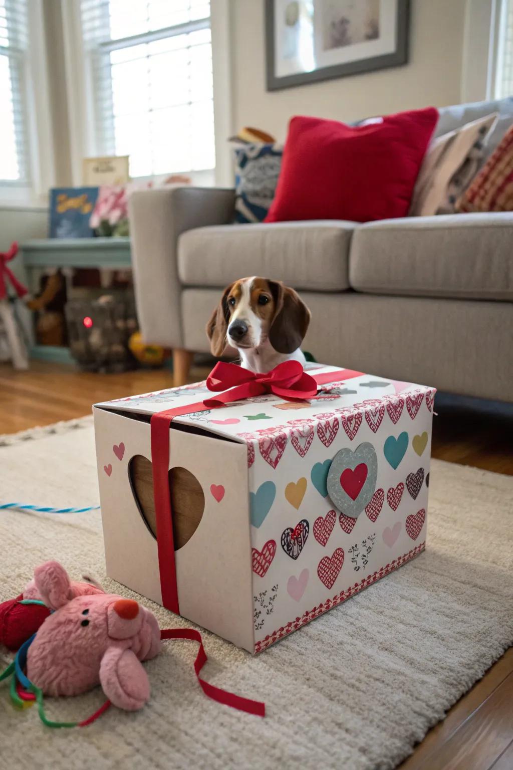 A lovable puppy Valentine box that's perfect for canine fans.