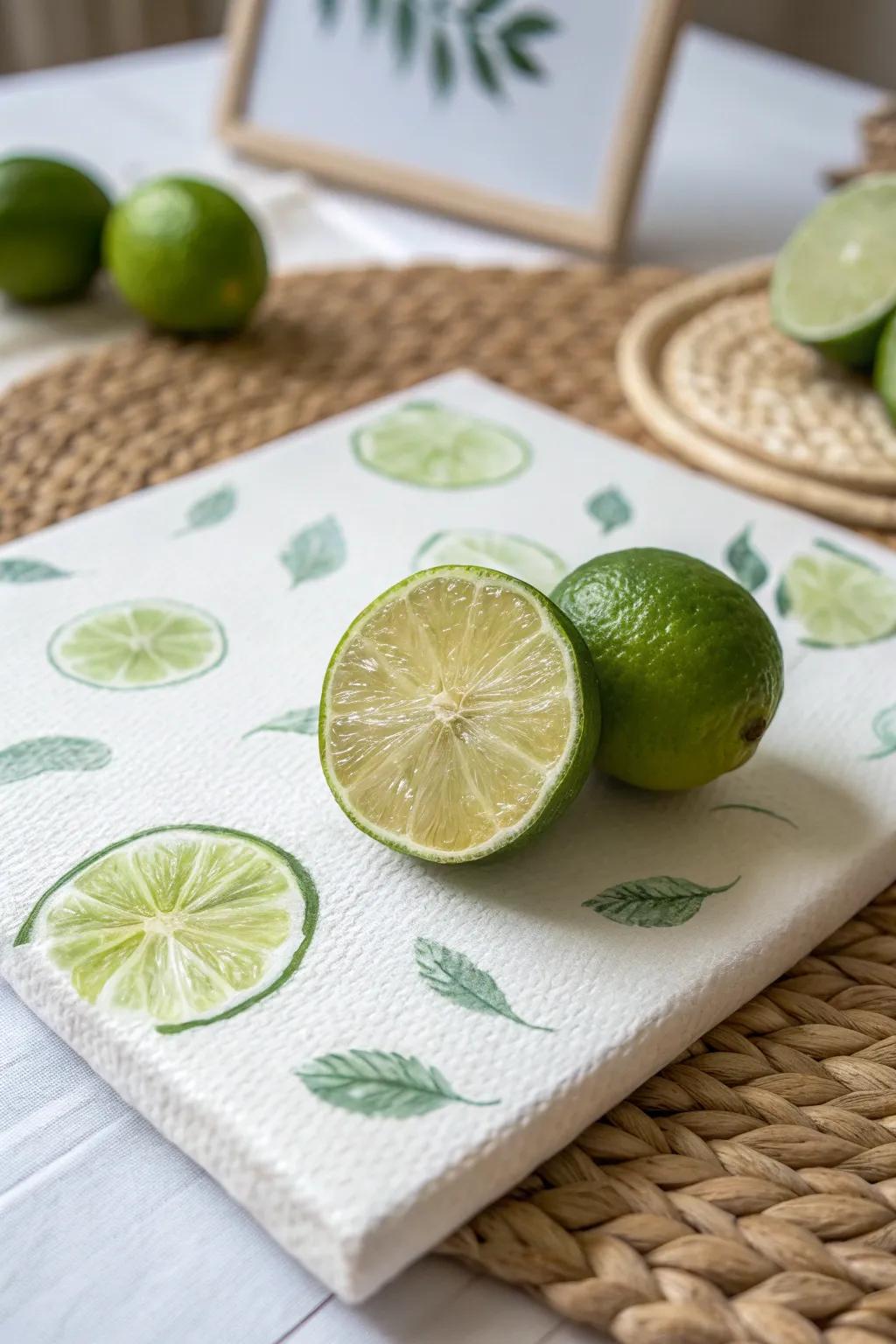 Refresh your creativity with lime-printed artistry!