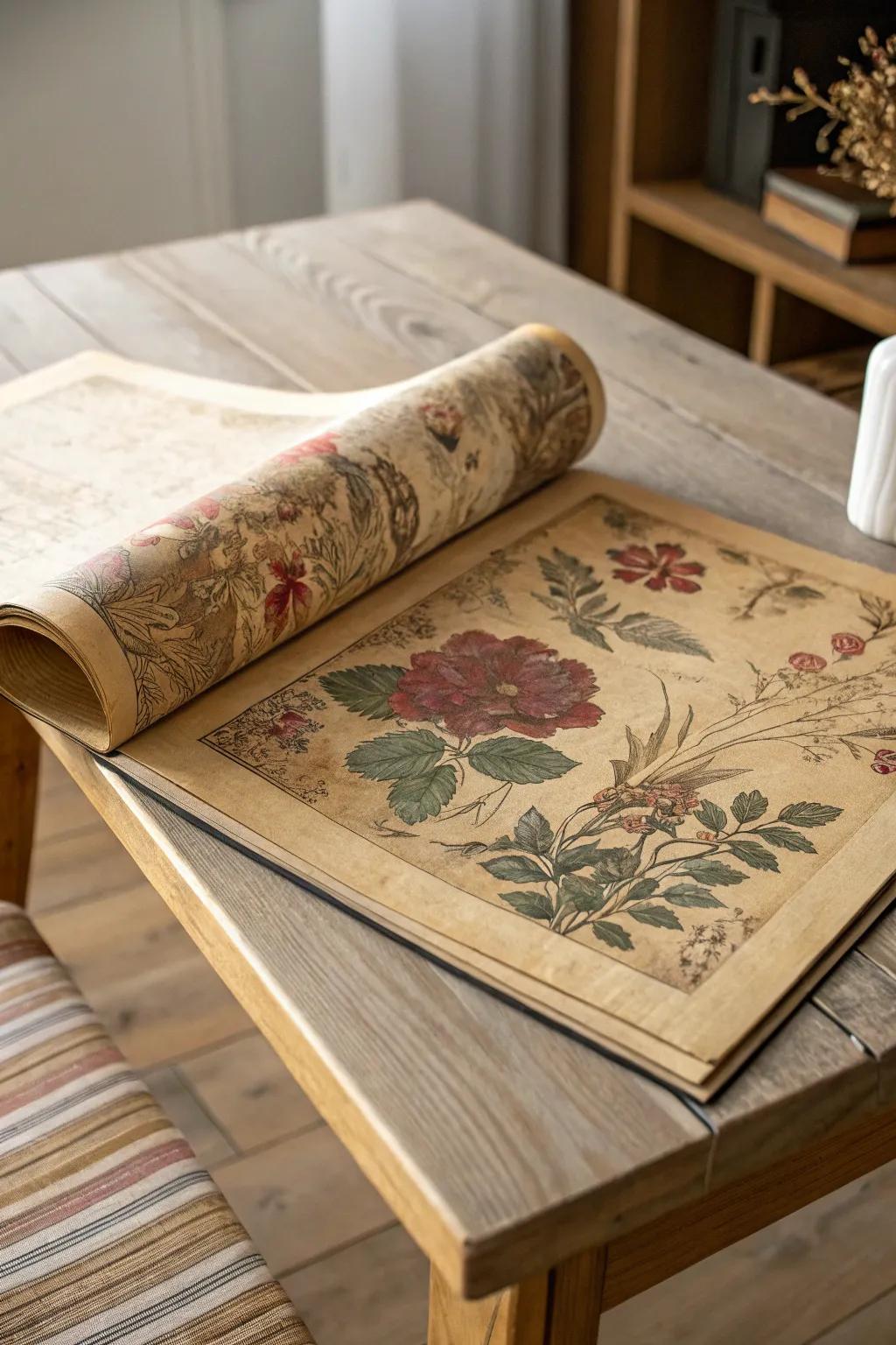 Capture timeless memories with vintage sepia scrapbook paper, perfect for a classic, nostalgic touch.