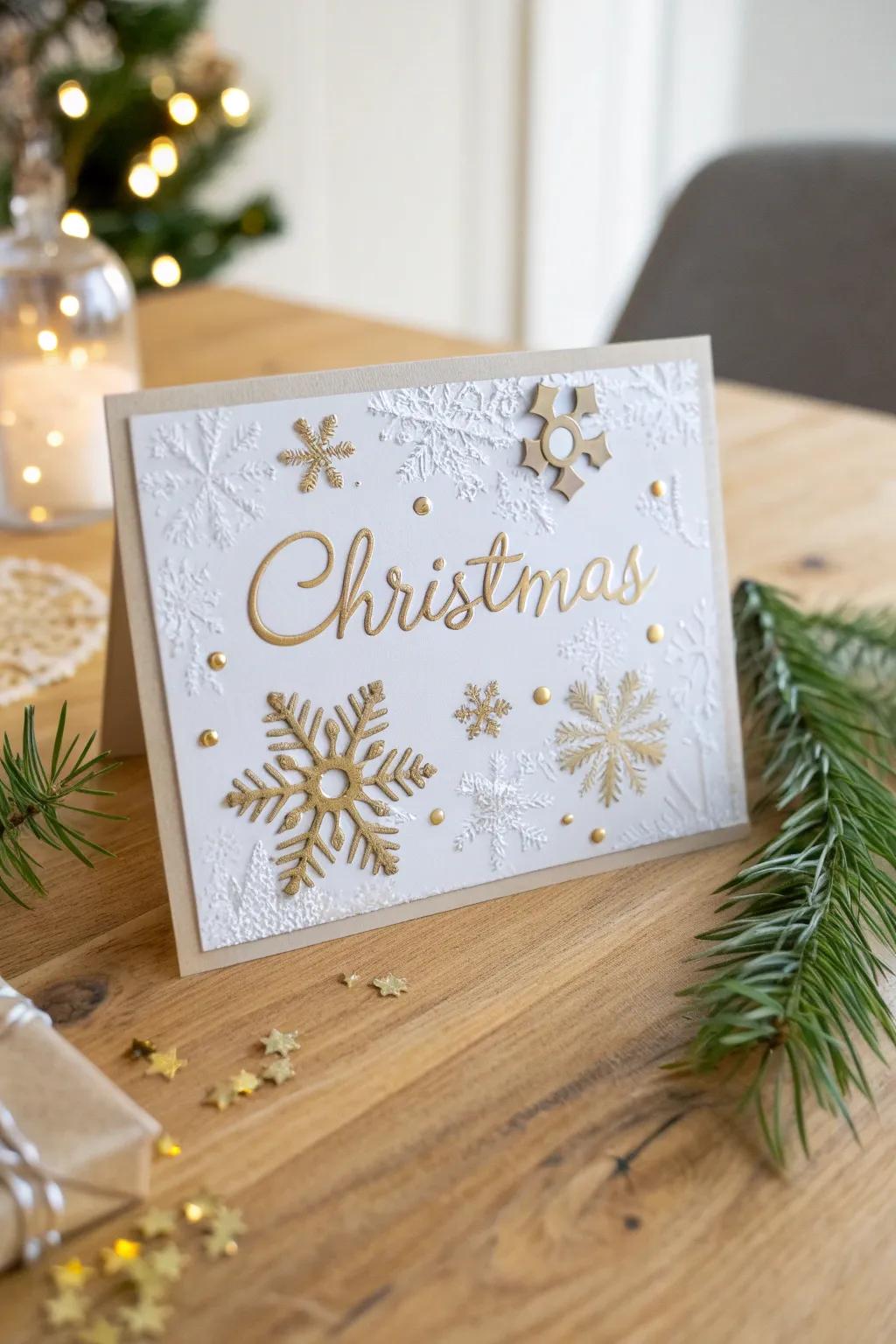 Add a touch of magic to your holiday greetings with elegant vinyl embellishments.