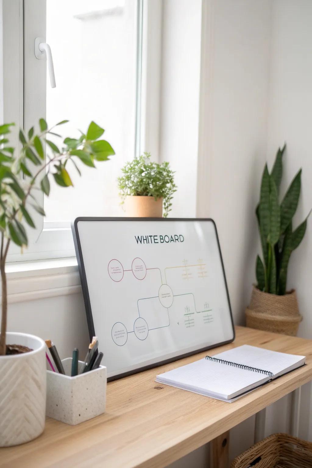 Transform your tasks into a visual journey with a minimalist flowchart board. #OrganizedElegance