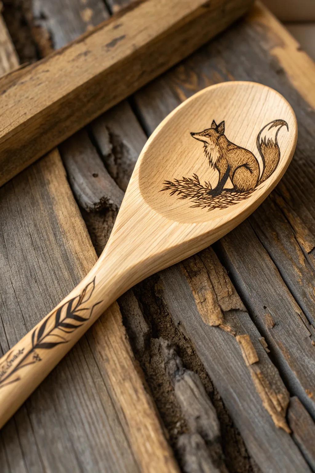 Elevate your kitchenware with a touch of nature's artistry—discover the charm of wood-burned animal motifs.
