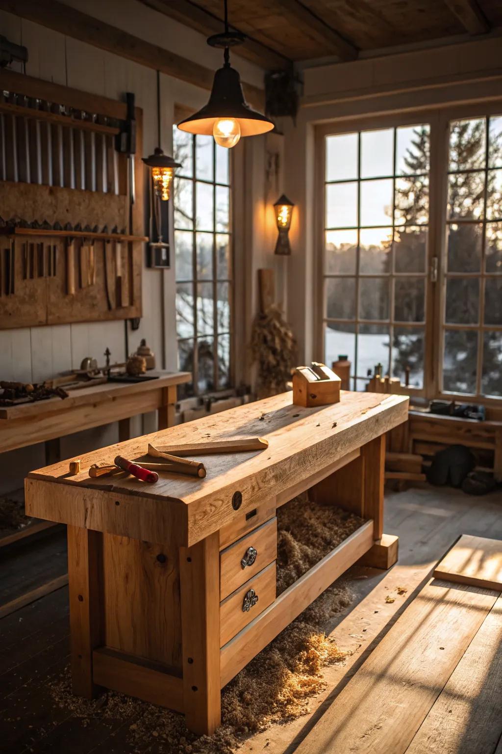 Illuminate your craft: Perfect lighting for precision in woodworking.