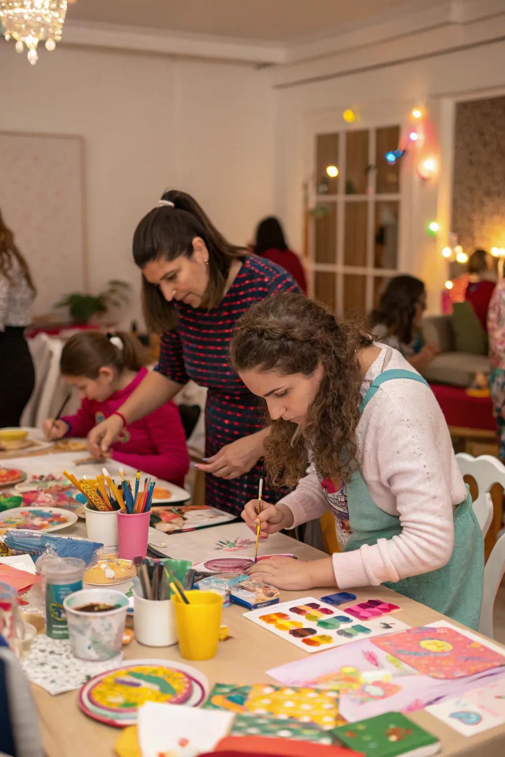 An artistic crafting party lets guests create memories and masterpieces.