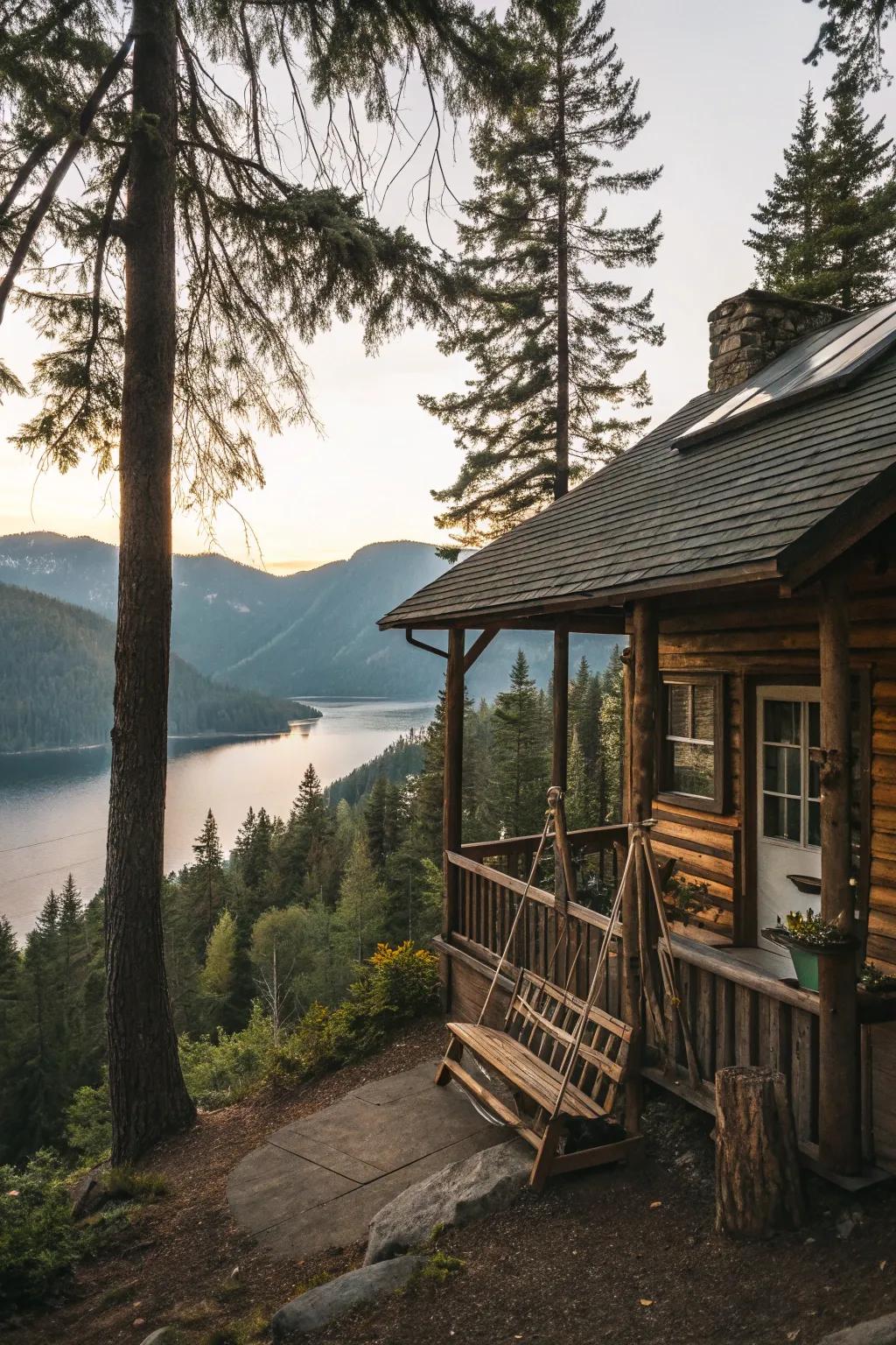 A mountain cabin getaway promises peace and relaxation.