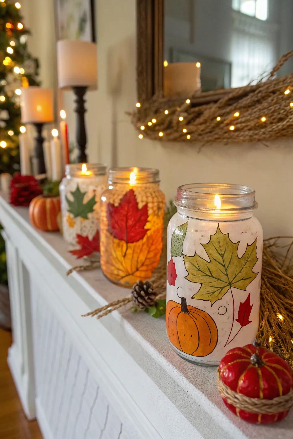 Seasonally themed jars to match your holiday decor.