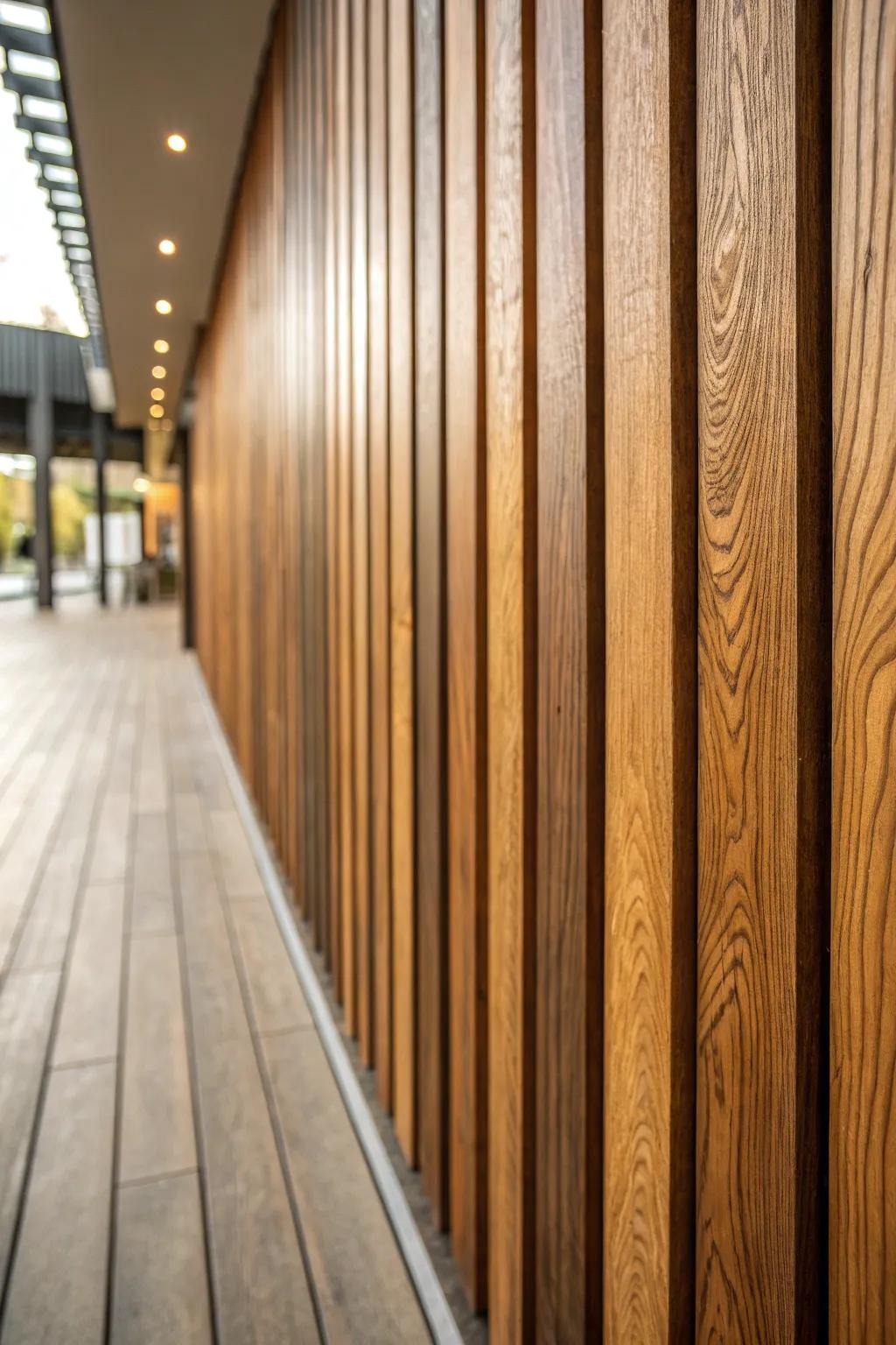 Discover the timeless elegance of vertical wood planks, perfect for adding a touch of classic charm to any space.