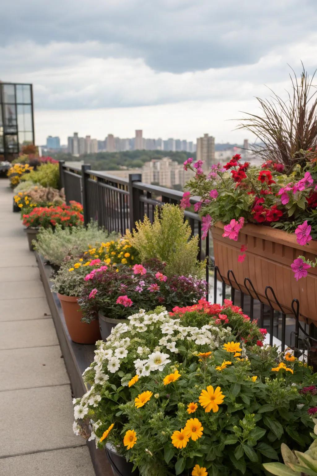 Colorful flowers bring life and joy to apartment settings.