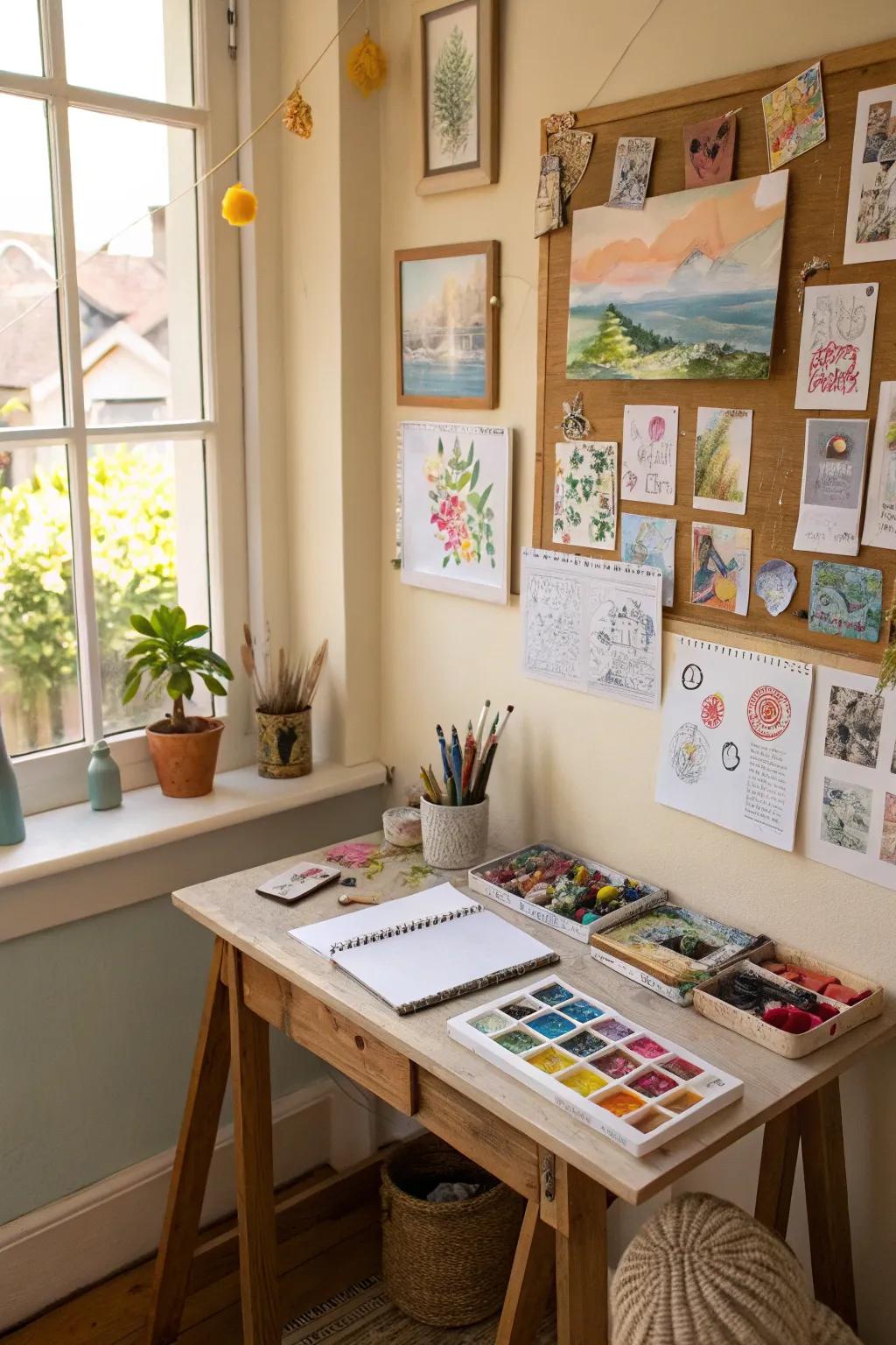 A mini studio is perfect for spontaneous creativity.