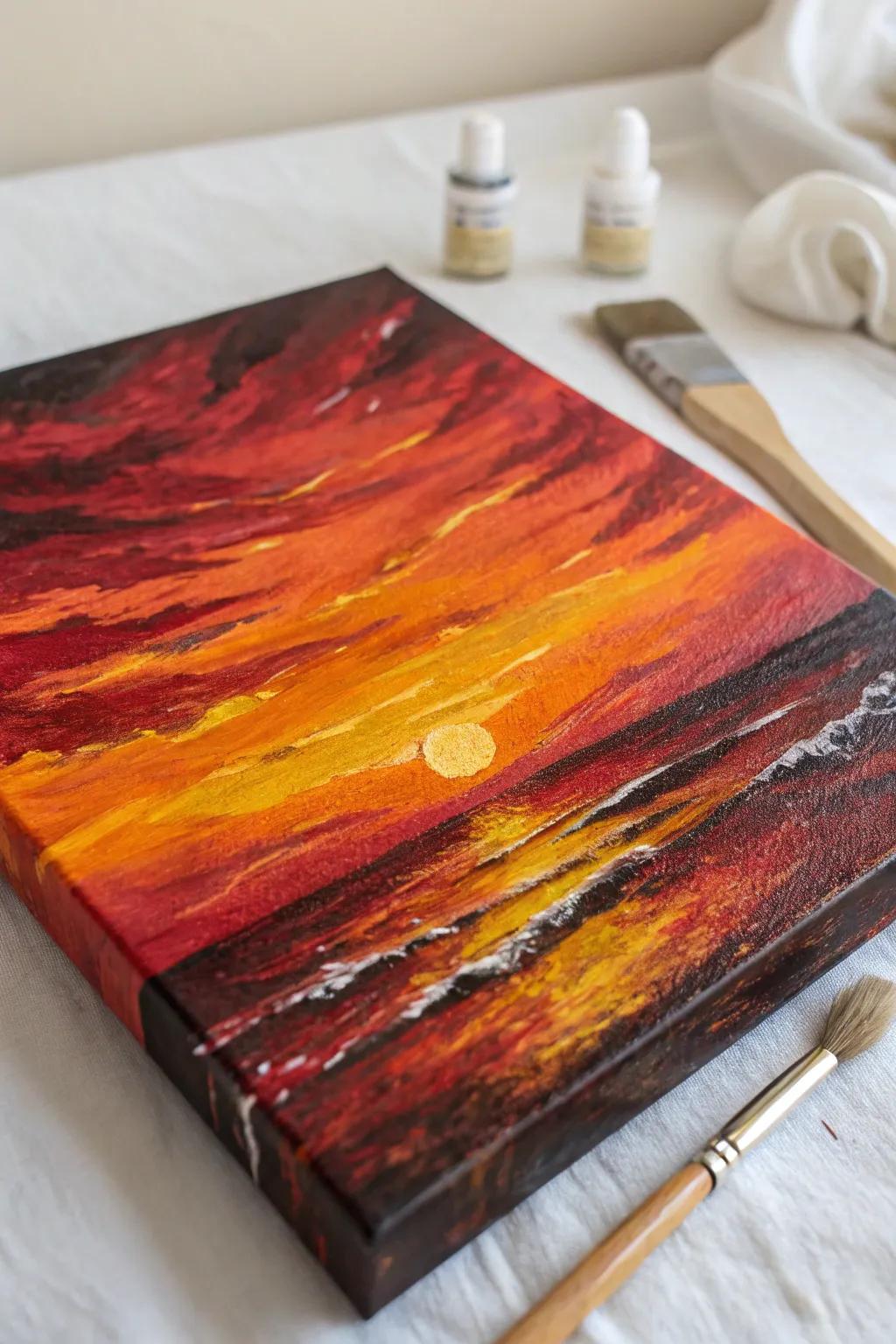 Unleash your creativity with fiery abstract strokes.