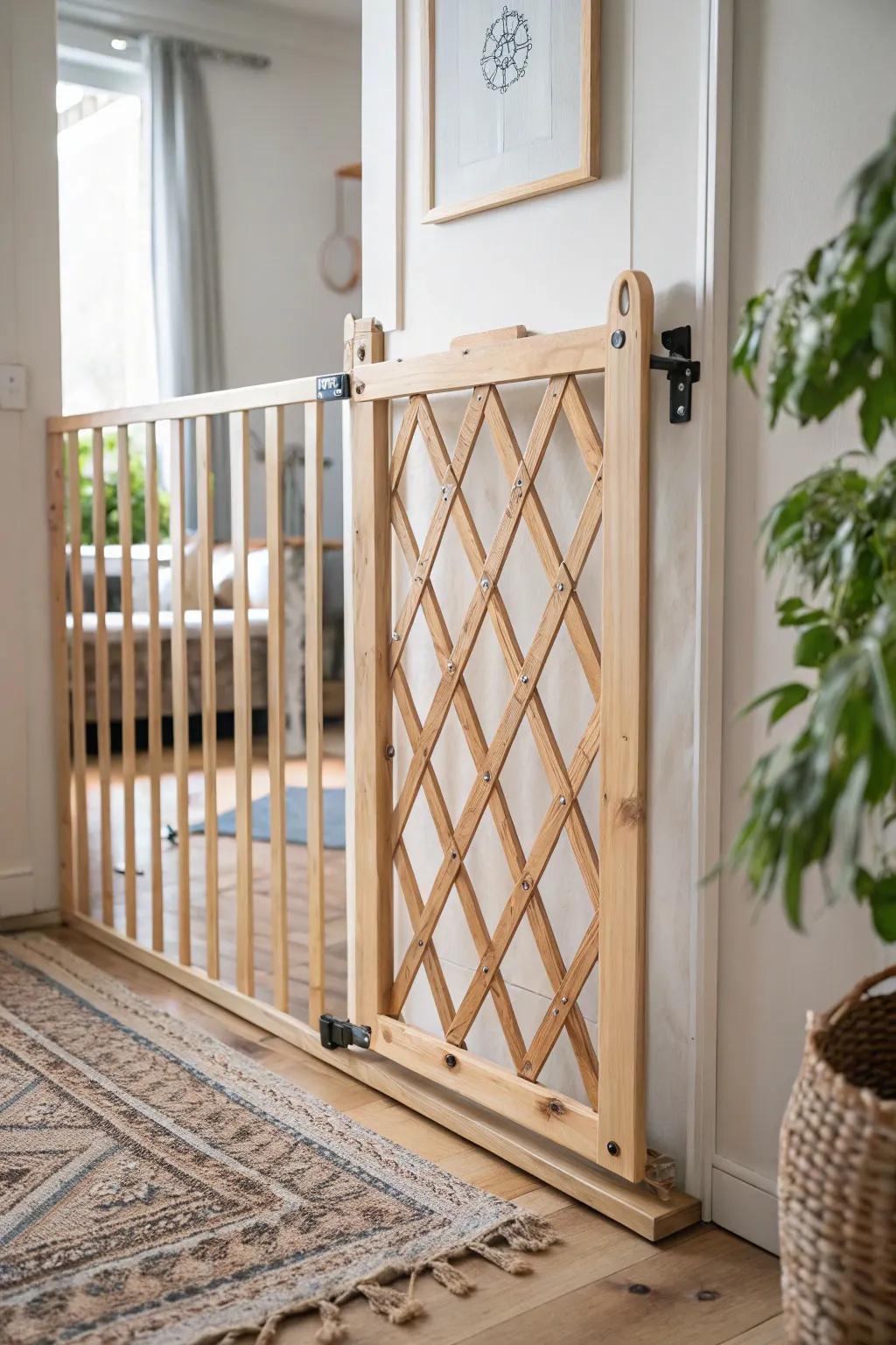 Add a personal touch to your home with this charming upcycled baby gate, where minimalism meets craftsmanship.