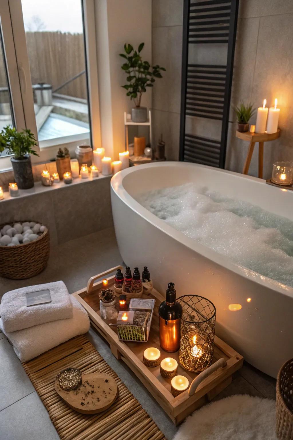 A home spa in your bachelor pad offers the ultimate relaxation