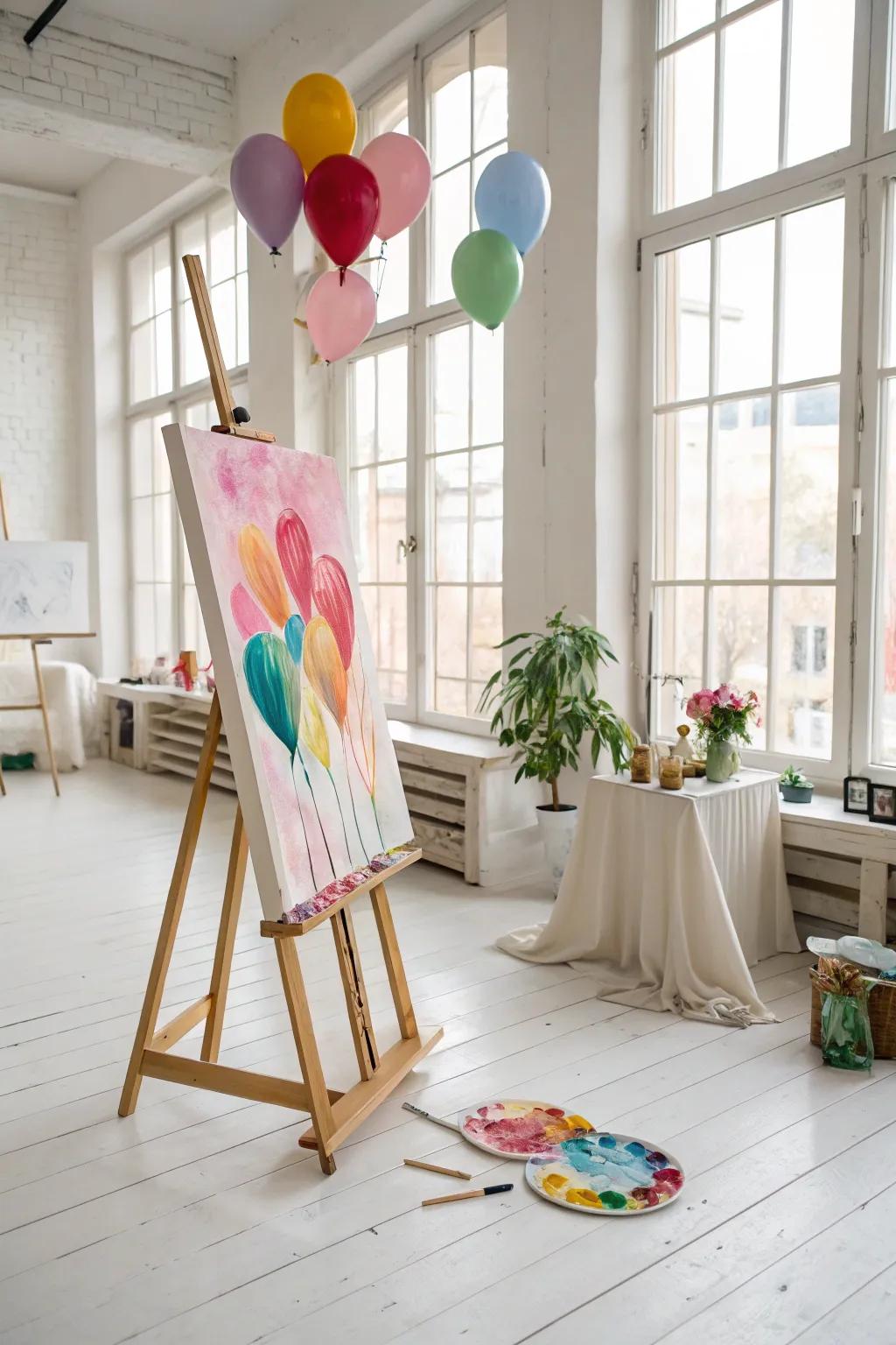 Unleash your creativity with balloon brush painting.