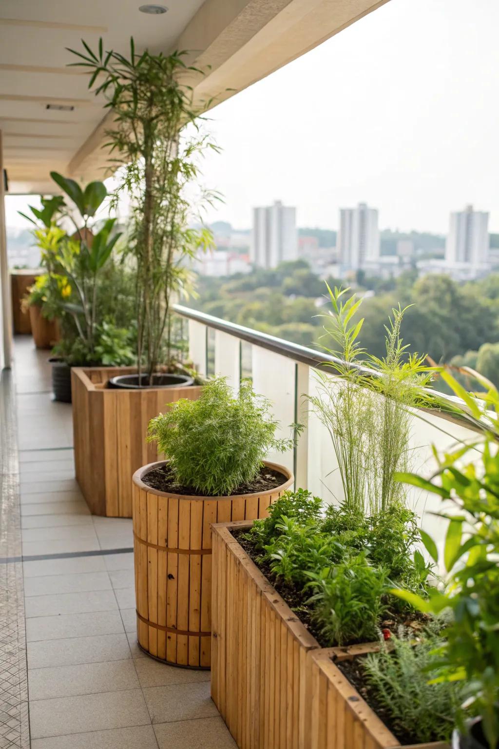 Bamboo planters add a natural touch to your plant displays.