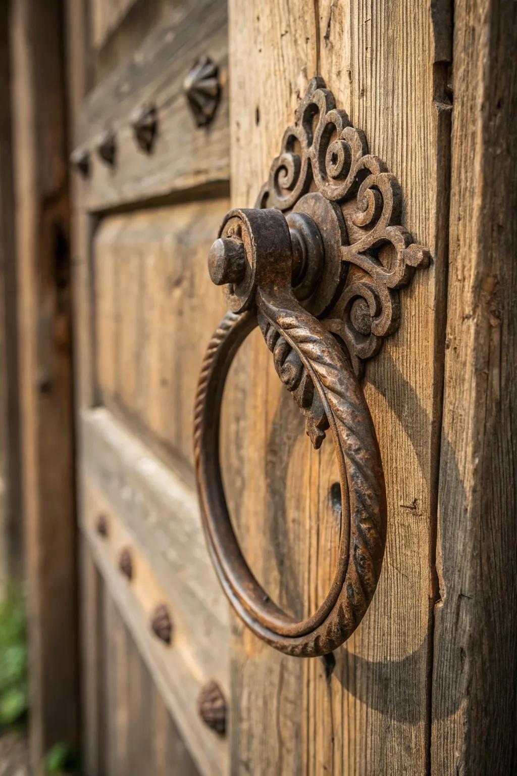 Add a touch of timeless elegance with antique iron handles that tell a story of craftsmanship.