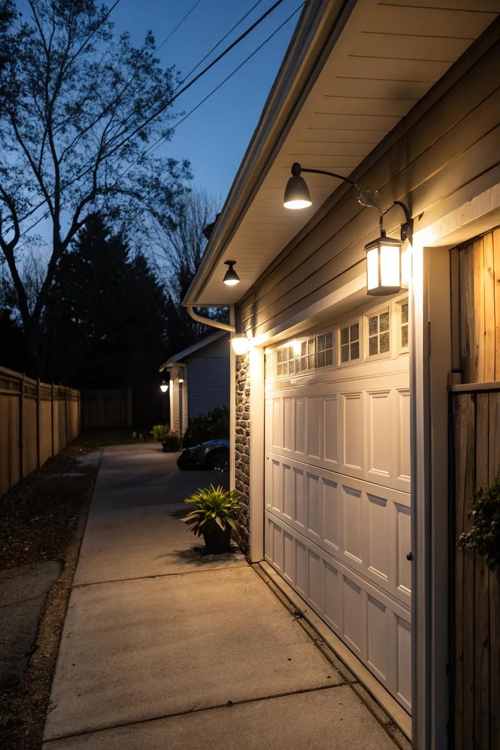 Industrial barn lights add safety and style to your garage.