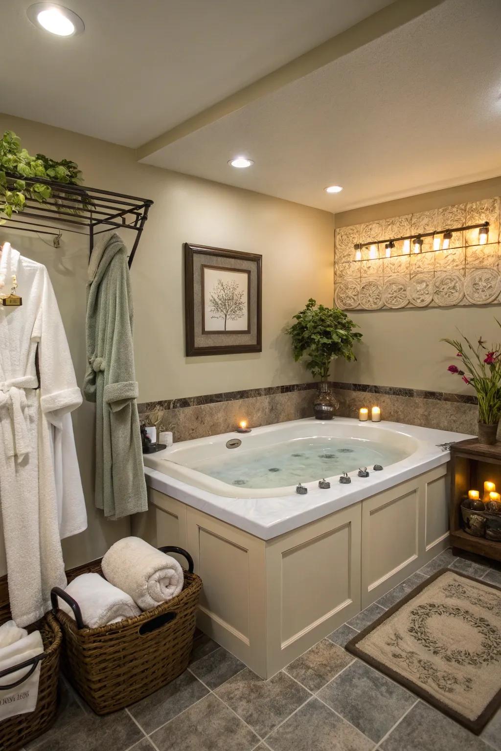 Achieve a spa-like atmosphere with soothing colors and textures.