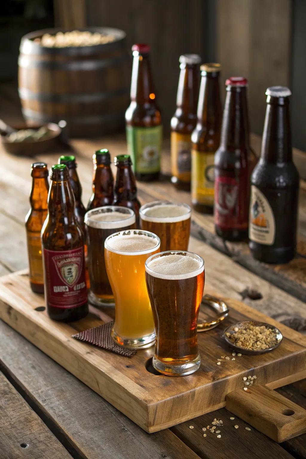 Explore new flavors with a craft beer sampler.