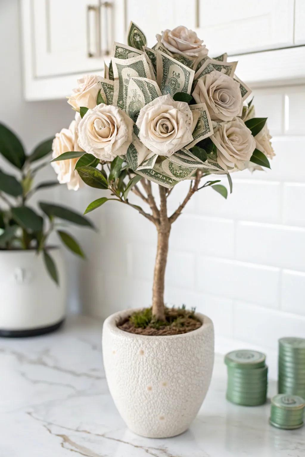 Gifting in Bloom: A unique blend of prosperity and elegance for a memorable birthday surprise.