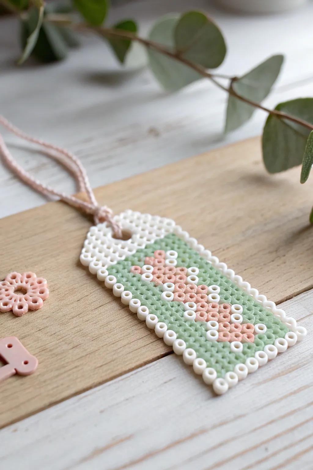 Add a touch of handmade charm to your gifts with these beautiful perler bead tags.