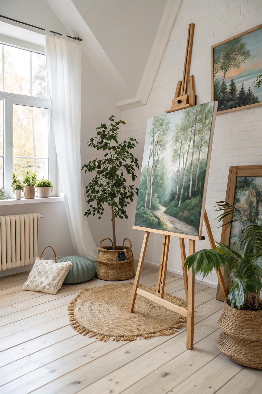 Capture the essence of nature with a serene forest scene, bringing tranquility and elegance to your space.