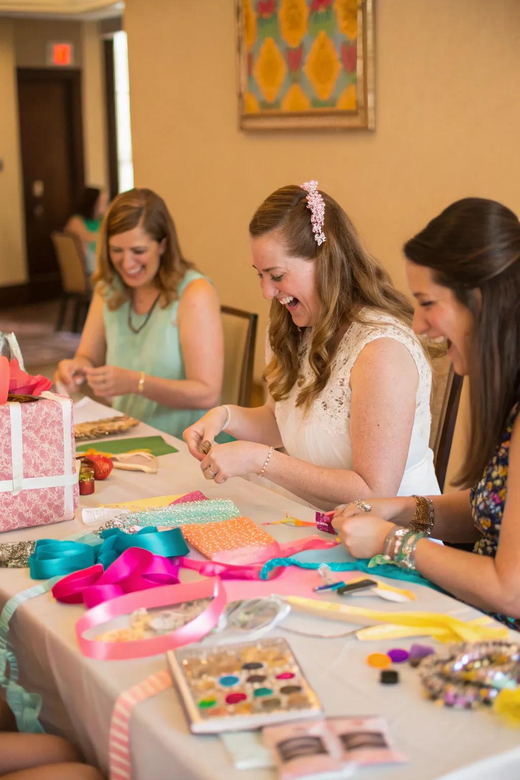 Unleash your creativity at a crafting corner designed for fun.