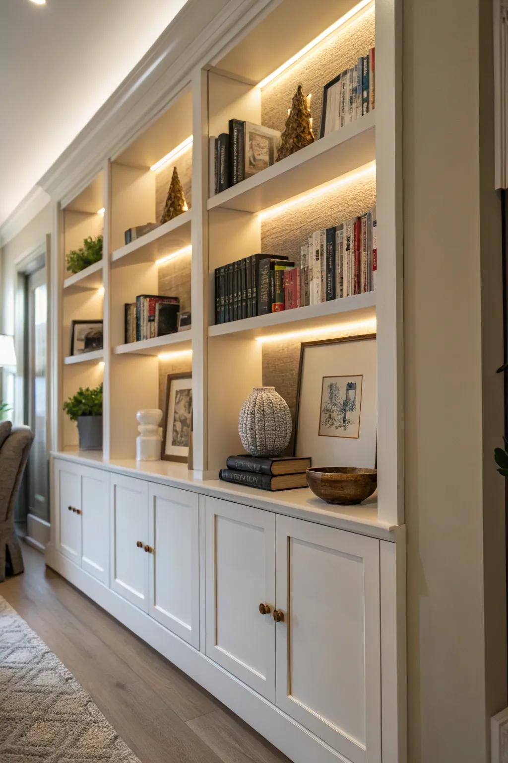 Strategic lighting can elevate the look of your built-ins.