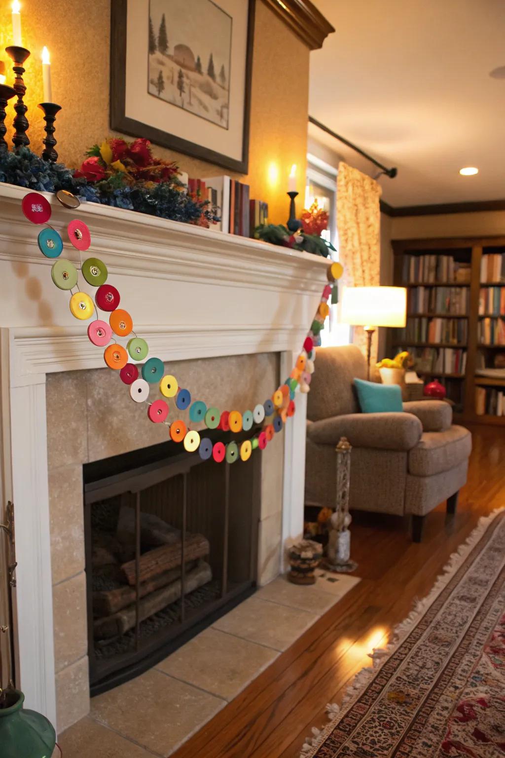 Celebrate with a festive and colorful button garland.