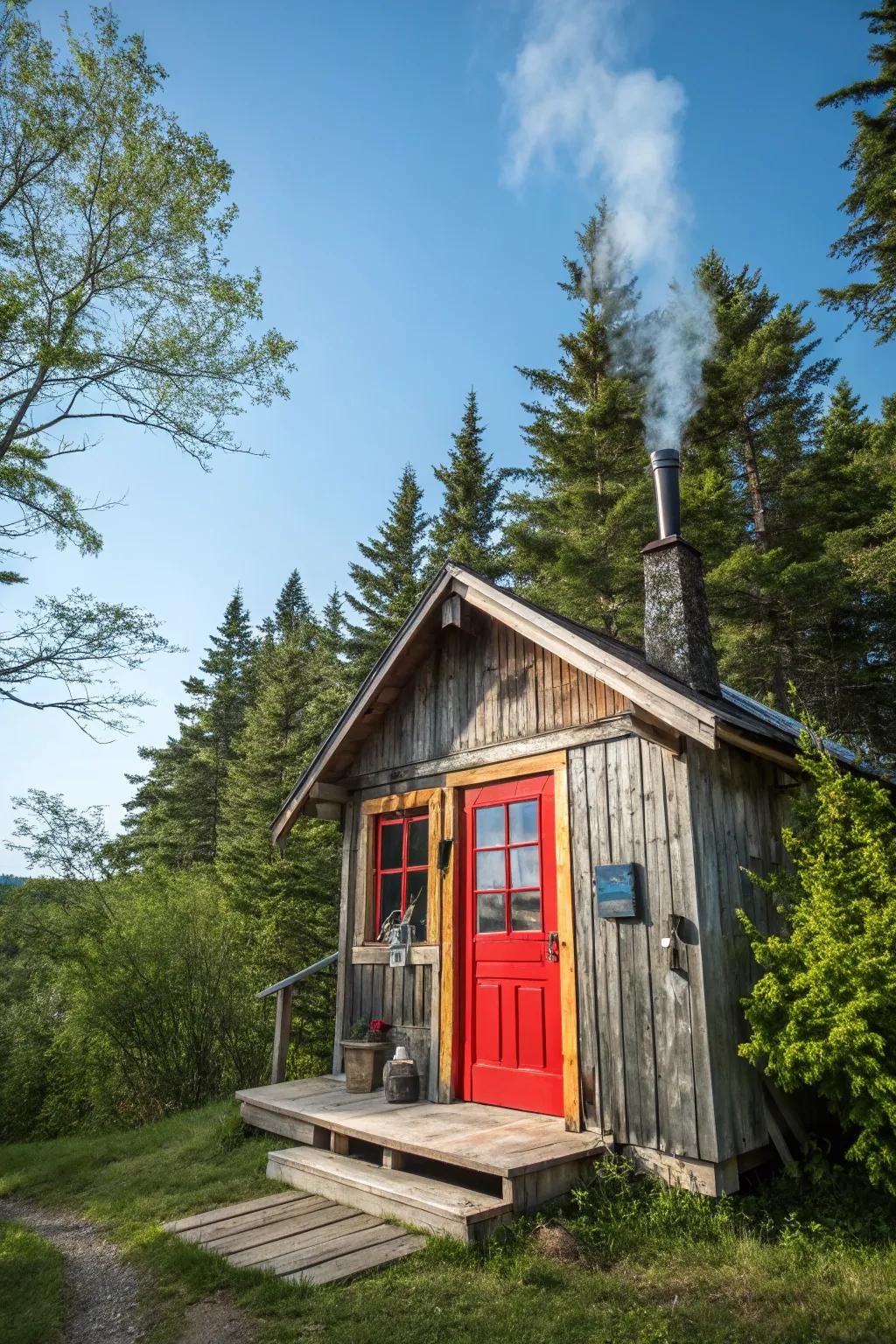 Colorful accents adding personality to the cabin