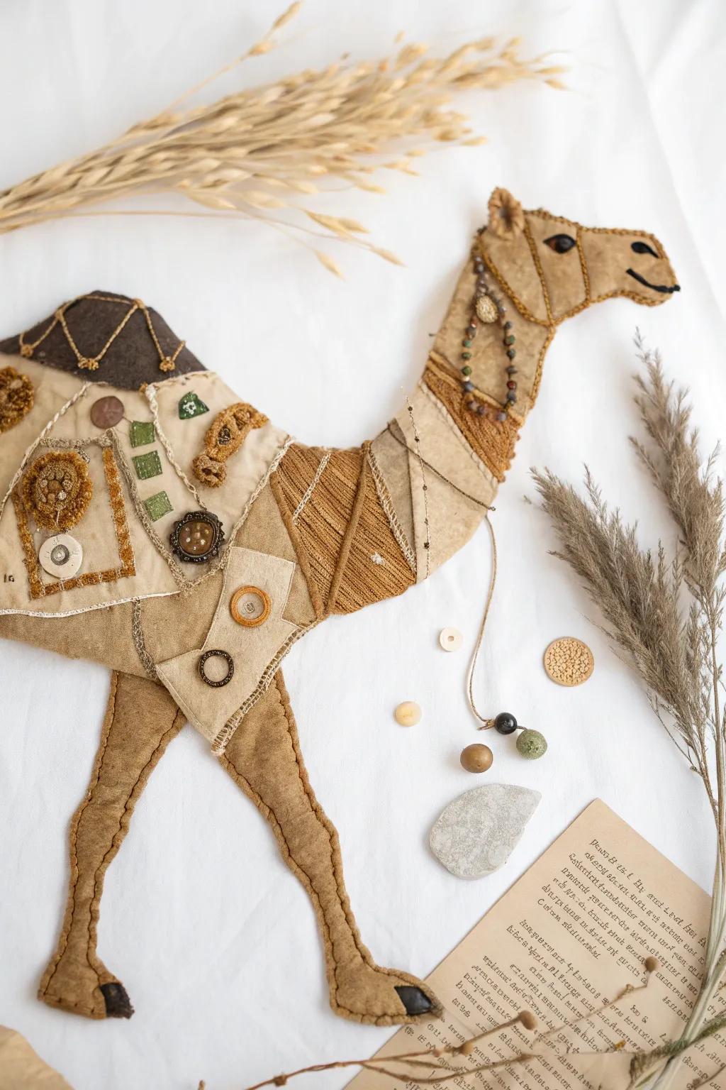 Transform your leftover crafts into a stunning camel collage masterpiece!