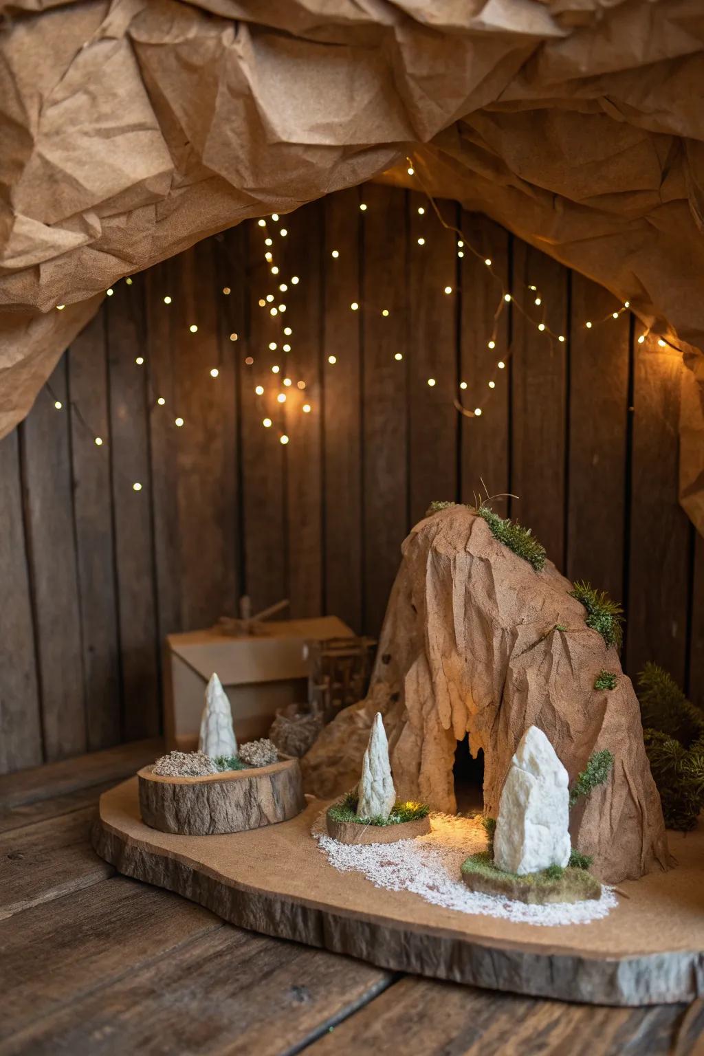 Explore the art of cave crafting with this DIY diorama masterpiece.