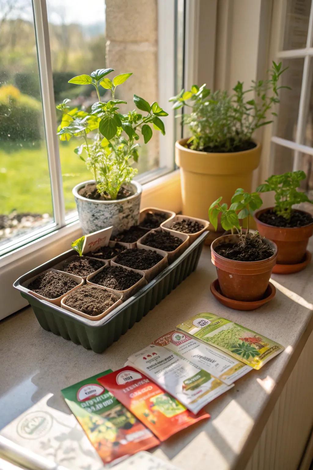 Kickstart a culinary journey with a herb garden kit.