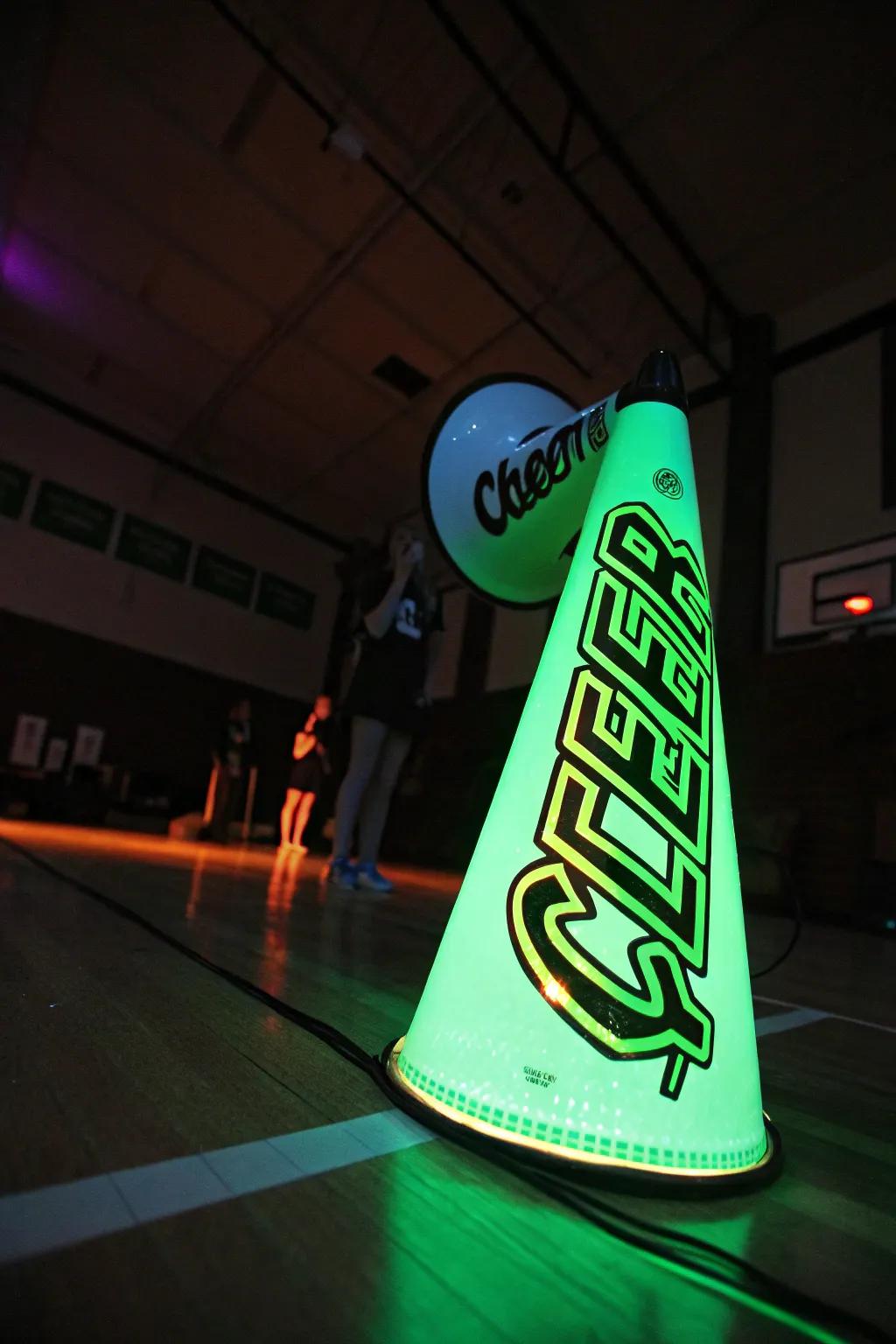 Illuminate your cheers with a glow-in-the-dark megaphone.