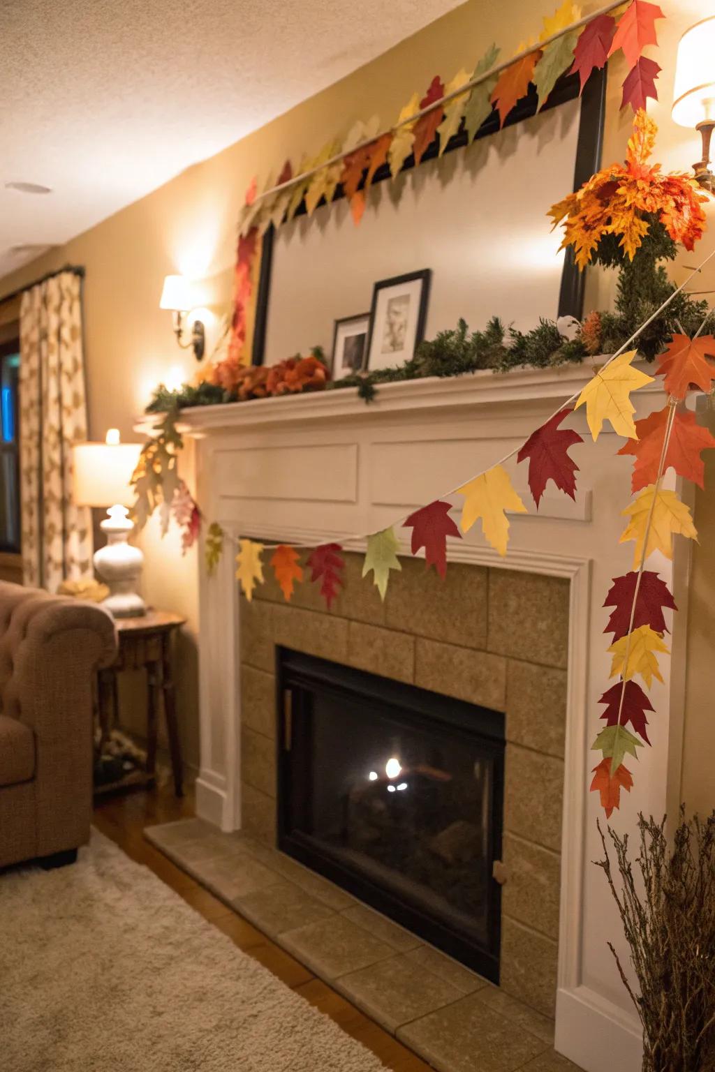 Bring nature indoors with a paper leaf garland.