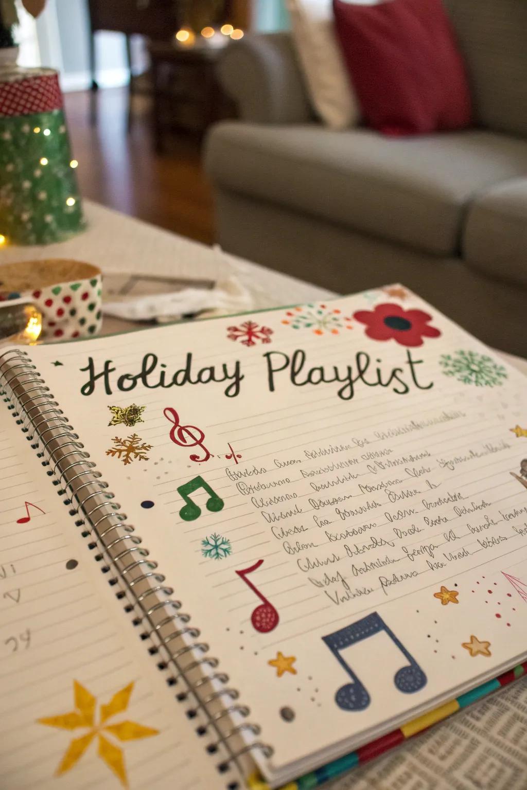 Create a festive page with your favorite holiday tunes.