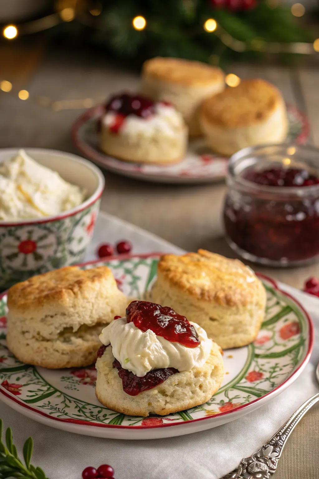 Delicious scones ready to be enjoyed with tea.