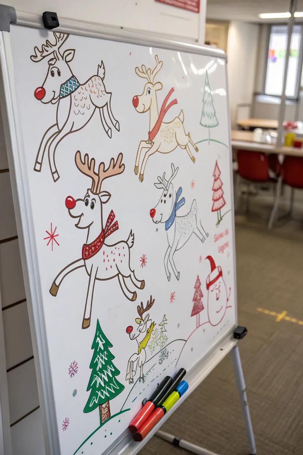 Playful reindeer add a touch of whimsy to the holiday board.