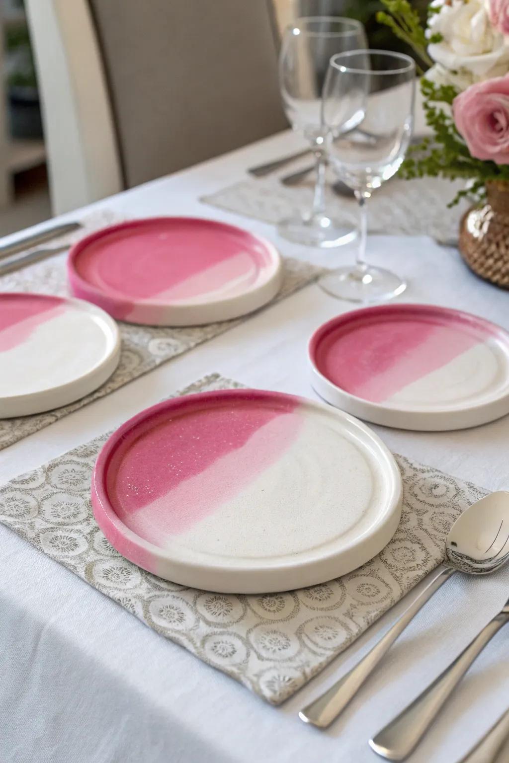 Gradient coasters add a soft splash of color to your decor.