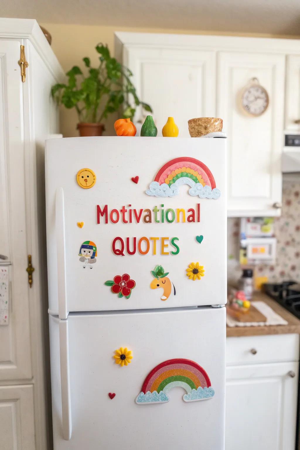 Stay inspired with magnets that feature your favorite motivational quotes.